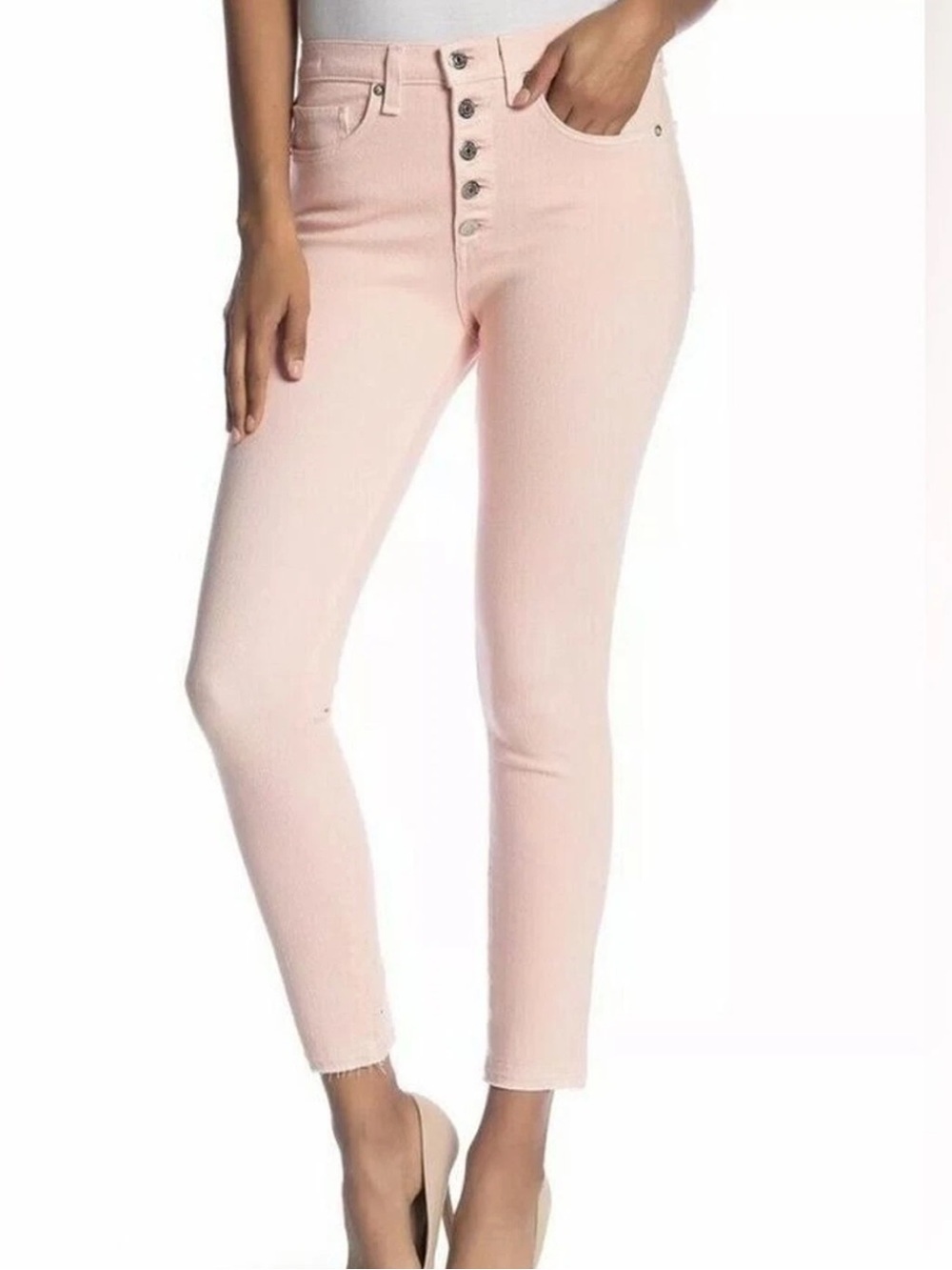 Veronica Beard Debbie Skinny Jeans 10” High Rise Millennial Pink Size 31